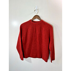 Whistles Women’s Wool Blend Ribbed Sweater Size XS Red Preppy Academia Classic